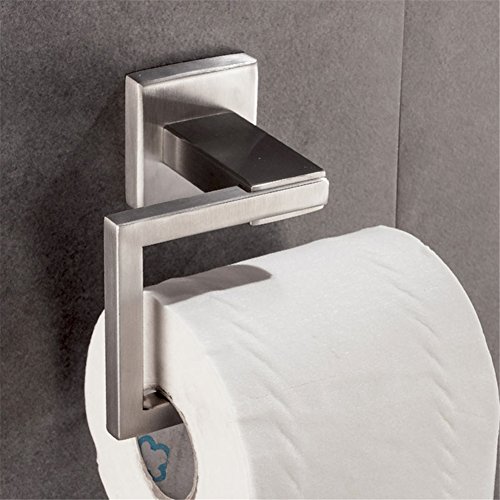 Aothpher Premium Toilettenpapierhalter aus Edelstahl, matt | hochwertiger Klopapierhalter – WC-Papierhalter zum Bohren ohne Deckel - 4