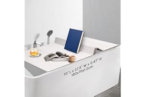 ‎EZCASCH Ezcasch 70x180cm Badewannenabdeckung bis 10kg Belastbar - 12mm Badewannenbretter Faltbare Badewannenablage Dämmplatte Staubdicht Wasserdicht für Haus Badewannen Badezimmer SPA Weiß