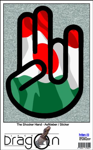 The Shocker Hand Decal Sticker Laptop skin 210x144 mm black Outline with Flag Niger-Niger