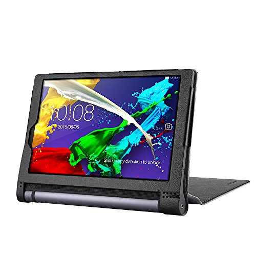 Lenovo YOGA Tablet 3-10 Hülle, EasyAcc Case Cover Tasche Etui – Folio Kunstleder Schutzhülle mit Auto Sleep / Wake geeignet für Lenovo Yoga 3-10 25,65 cm (10,1 Zoll HD IPS) Tablet , Schwarz - 4