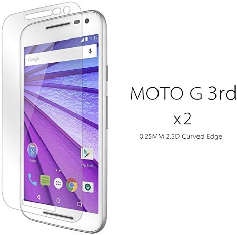MOTO G 3rd gen Screen Protector,NasaBear 2 Pack MOTO G 3rd Tempered Glass Screen Protector HD 0.25mm Slim 2.5D 9H Hardness Premium Tempered Glass Screen Protector For MOTO G 3rd GENERATION 2015