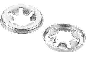 Othmro 10 szt. wewnętrznych podkładek Starlock, podkładki blokujące ze stali nierdzewnej, zatrzaski, zatrzaski, zestaw łączników, szybkie blokowanie, do urządzeń maszynowych, szare, 10 x 19 mm