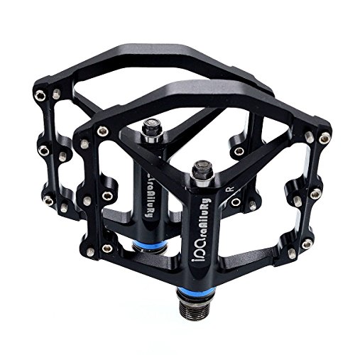 Mountainbike Pedale, Rennrad Aluminiumlegierung Plattform Pedale für Stadt/Rennrad/Mountainbike (MTB)/BMX, Fahrradpedal mit 9/16″ CNC Edelstahl Spindel, iParaAiluRy - 2