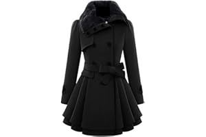 WHZXYDN Cappotto di Lana Lungo E Sottile da Donna Nuovo Cappotto di Lana A Doppio Petto Trench Coat Donna