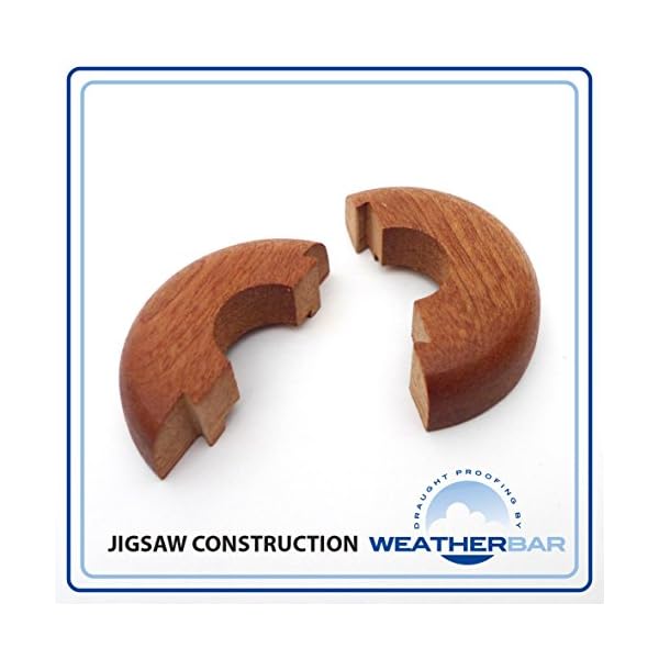 Solid Oak Lacquered Radiator Pipe Cover, Pipe Rose. 2 Part Jigsaw Construction. Sold as a Pair (Enough for One Radiator) - Image 7