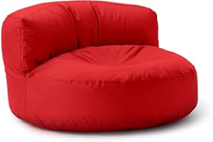 ‎LUMALAND Lumaland Sitzsack Lounge | Sofa-Sitzsack 90 x 50 cm mit Rückenlehne | Indoor & Outdoor Beanbag | Wasserabweisend & Robust | Mit anpassungsfähiger EPS-Füllung | Waschbarer Bezug [Rot]