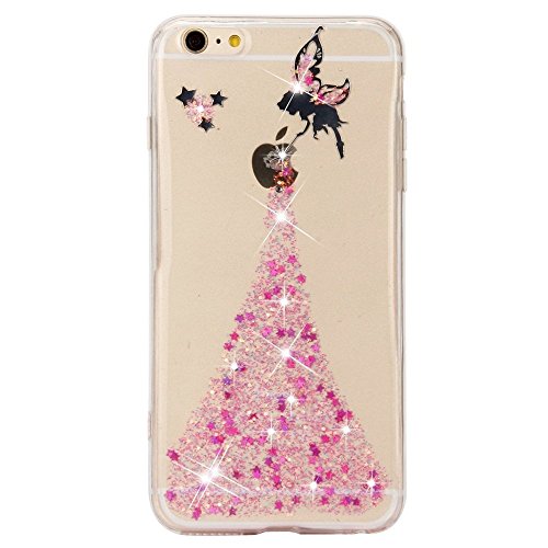 iPhone 7 Plus Hülle,iPhone 7 Plus Case Cover,Sunroyal iPhone 7 Plus Transparent Sparklers Hülle TPU Case Schutzhülle Silikon Crystal Case Durchsichtig,Rosa Glänzend Glitzer Kristall Luxus Bling Star Ultradünnen Kratzfeste TPU Bumper Mädchen Fee TPU Silikon Schutz Handy Hülle Case Tasche Etui Bumper für Apple iPhone 7 Plus (5.5 Zoll)-Pink