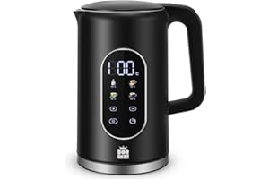 ‎FOR ME ForMe Edelstahl Wasserkocher 1,7 L mit Temperatureinstellung Temperaturwahl 40-100°C I LED Digitale Temperaturanzeige I Temperatur Einstellbar Kessel I Teekanne Teekessel Warmhaltefunktion I BPA Frei