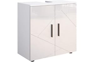 ‎VICCO Vicco Waschbeckenunterschrank Irma, Weiß Hochglanz, 60 x 59 cm