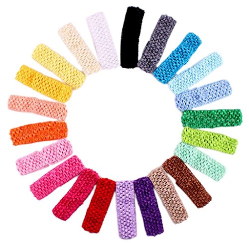 Ularma 10 PCS (Random Colors Delivery) Crochet Headbands Assorted Variety Pack Babies Hair Band