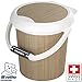 Rotho® Babydesign 11L Baby Nappy Changing Dispose Bin Bucket Pail Container with Nappy Sack Secure Ring 11 Litre (Swiss Made) (Nature)