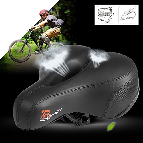 Ondeni Fahrradsattel mit wasserdichter Sattel City Fahrradsitz Gel mit Elastomer Federung und Reflektierende Aufkleber Trekking Rennrad Sattel - 4