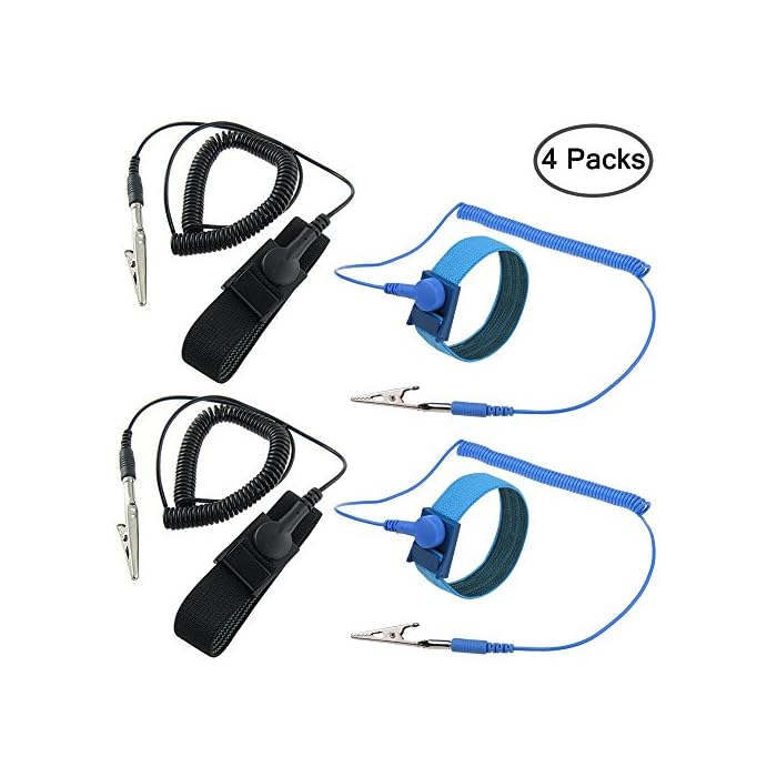 Buy ESD AntiStatic Wrist Strap Components, SourceTon 4 Packs Anti