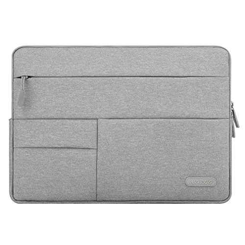 MOSISO Laptop Hülse, Multifunktionssegeltuch Gewebe Kasten Beutel Abdeckung für 12.9 iPad Pro / 13-13.3 Zoll MacBook Air / MacBook Pro / Laptop, Hellgrau