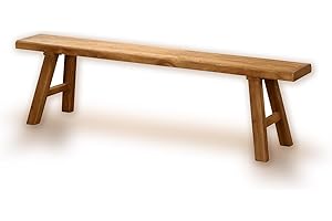 DSEWTEZXI Bauernbank fürs Fußende, Holzbank für den Eingangsbereich, rustikale schmale Holzbank für das Esszimmer(50cm)