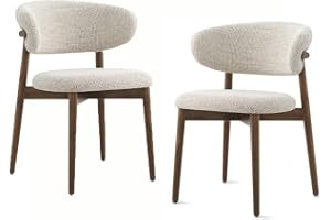 Matstolar, modern matstol med träben, bekväm sidostol i tyg stoppad enkel fritidsstol för kök, toalettstol och vardagsrum(Color:BEIGE-2Pcs)