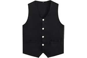 Alvivi Chaleco de Trabajo para Hombro y Mujer Chaqueta de Traje y Blazer Chaleco de Vestir Uniforme de Camarero para Supermercado Empleado y Voluntario M-3XL