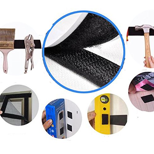 Klebebänder Klettband selbstklebend in Schwarz selbstklebend [5m] Klettband selbstklebend Breite 20mm für alle Arten von Grafikrahmen Installation - 2