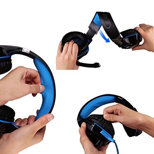 PC-Gaming-Headset/Kopfhörer, In-Ear-Stereo-Headset (3,5 mm Klinke, USB-Anschluss, kabelgebunden, komfortabel, Kopfhörer mit Mikrofon, 50 mm Treiber, für PC-Gaming/iPad/Tablet/Laptop) - 6