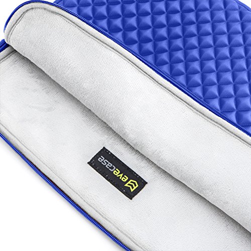 Laptophülle, Evecase Universal Neopren Anti-Schock Laptop Schutzhülle mit Rautenmuster / Diamant-Muster Schaumpolsterung für 13.3 – 14 Zoll Laptops Tablets Macbooks Notebooks Chromebook – Blau - 3