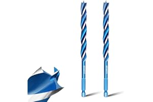 Teronbeta Wood Drill Bit 10mm x 155mm x 2pcs Professional 1/4 Inch Hex Shank Brad Point Auger Drill Bits for Wood