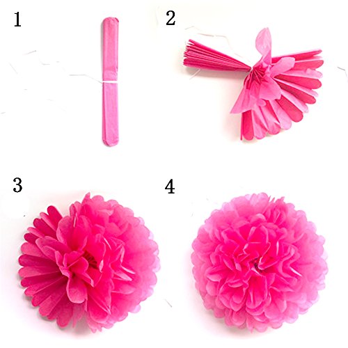 Coceca 18er Papier Pompoms Tissue PomPon 35.5cm, 30cm, 25.4 cm, geeignete Dekoration fuer die Geburtstagsfeier, die Hochzeit und die Babyparty - 4