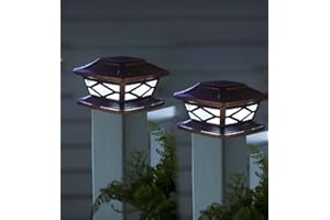 PEYSAITR Solar Post Cap Lights, Fence Post Lights for 4x4 5x5 6x6 Wooden, Outdoor Garden Post Lamp, Waterproof, Solid, Easy to Install Post Cap Lights for Posts, Deck, Fence, Garden Decoration (2 Pack)