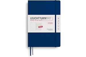 LEUCHTTURM1917 372661 agenda e quaderno settimanale Medio (A5) 2026, Marina, Inglese