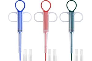 Vwoqiy 3 Stück Tabletten Feeder, Tablettenteiler, Medikamenten Feeder Kunststoff, Pet Pusher Tabletteneingeber Tablettengeber für Katzen kleine Hunde