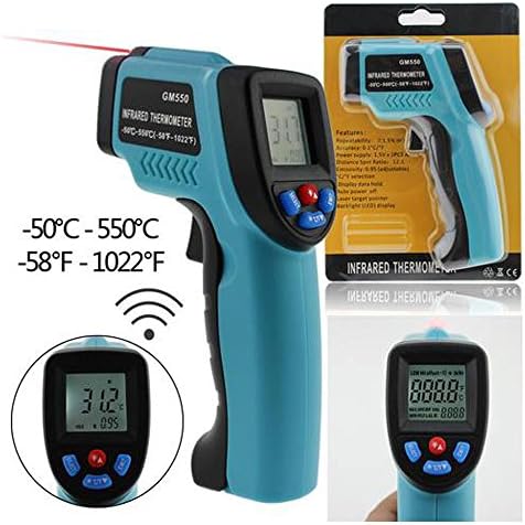 Infrared Thermometer -50 to 550℃ Non-Contact Infrared Digital Pyrometer Laser,Outdoor thermometer Celsius thermometer