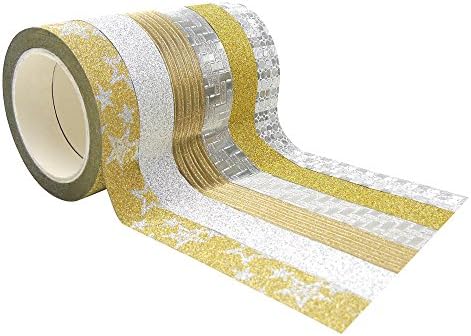 6x Decorative Washi Sticky Paper Masking Adhesive Tape Collection Scrapbooking DIY