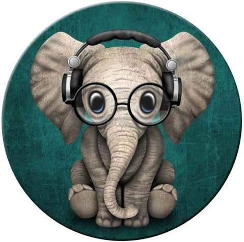 360 degree rotation Multi-function Cell Phone Holder Pop cellular phone bracket Socket Universal Expanding Stand Grip hands Mount for Smartphones and Tablets - Elephant listening to music