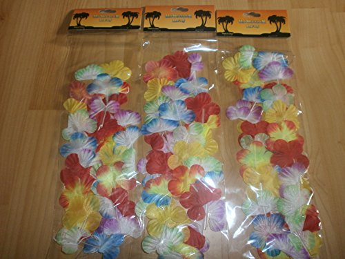 12 Hawaiiblumenkette, ca. 96cm, 36 Blüten – Hawaiikette Blumenkette - 2
