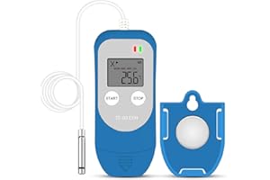 THERM LA MODE ThermElc TE-03 ETH Registratore di Dati di Temperatura e umidità con Sonda Digitale ad Alta Precisione, Fornisce Accuratezza fino a ±0,3 °C, Report CSV PDF Automatico,spia LED,Stoccaggio Farmaceutico