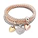 Produktbild Mypace Silber Gold 925 Armreif Für Damen Herren 3Pcs Frauen Mädchen Charm Rhinestone Owl Pendant Armband Multilayer Armband
