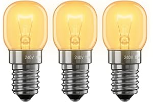 GENIE 15W E14 Himalayan Salt Lamp Bulb (Pack of 3) Incandescent Glass Light Bulbs 230V | 2700K Warm White | Dimmable | Pygmy/Small Edison Screw (SES) Base