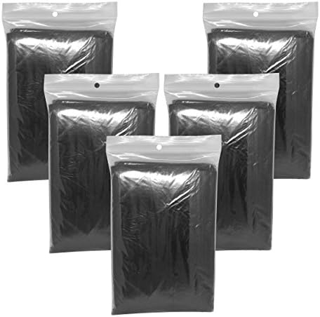 5 x Emergency Hooded Rain Poncho Black/Waterproof/Elegant Colour –  – Rain Cover