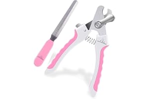H&A PETCARE Dog & Cat Nail Clippers And Grinder, Dog Claw Clippers, Cat Nail Clippers With Safety Guard, Pet Nail Clippers For Rabbit And Guinea Pig, Compact And Easy To Store. (Pink)