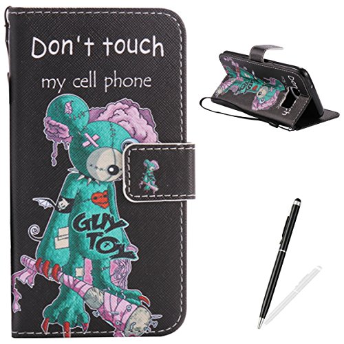 Feeltech Samsung Galaxy S7 Edge Hülle PU-Leder und Brieftasche Bunte Muster Fall mit Magnetverschluss, Hybrid-Kickstand mit Stand-Funktion, schlagen Sie schützende weiche TPU Stoßstangenabdeckung und Kreditkartenhalter für Samsung Galaxy S7 Edge Handgelenk Bügel-Buch-Art-Geldbeutel-Tasche mit 2 In 1 Berühren Sie Stift - Grüne Maus