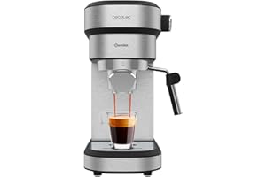 Cecotec Cafetière Expresso Cafelizzia 790 Steel Duo. 1350 W, Espressos et Cappuccinos, Thermoblock, 20 Bars, Mode Auto 1-2 Cafés, Buse Vapeur Orientable, Accessoire Filtre pour Capsules