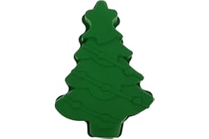 Ciieeo Large Green Christmas Tree Silicone Mold for Cake Biscuit Cupcake Gummy Chocolates 12in DIY Xmas Tree Shaped Baking Pan Holiday Fondant Tray Mold