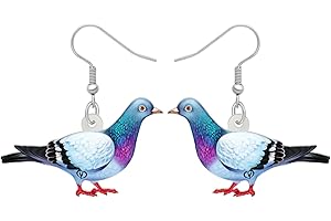 RAIDIN Acrylic Colorful Pigeon Dove Bird Dangle Drop Earrings for Women Girls Cute Animal Bird Hypoallergenic Hook Earrings Jewellery Gifts for Mom Party Charms