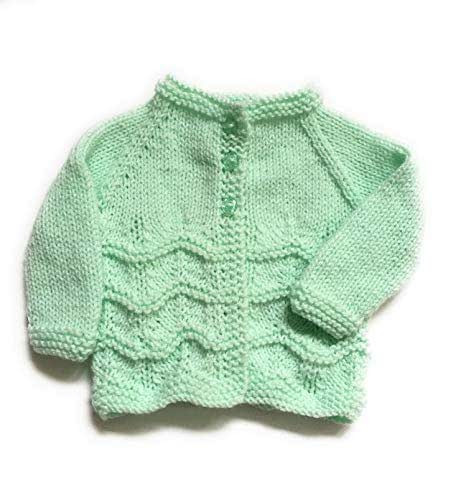 mint green baby cardigan