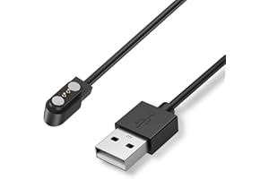 MohLythrix Smart Watch Charger Magnetic Charging Cable for Reflex Active, Ticwatch GTX, AGPTEK LW11, YAMAY SW022, Dafit, Nerunsa, Radley, Portable USB Cord, 3.3FT, Black