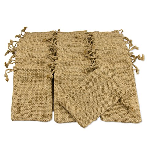 24er Set Jutesäckchen, Jute-Beutel, Geschenke-Säckchen, ideale Verpackung- für Adventskalender, 100 Prozent Naturfaser, Hochzeit, Feiern, Geburtstag, Farbe: ungefärbt, naturbelassen (hellbraun) - 2