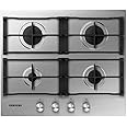 Samsung 4 Burner Gas Hob NA64D3010AS/U1 with Cast Iron Grates, Stainless Steel