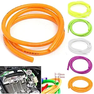 visionrabbit 1M 5mm I/D 8mm O/D Petrol Fuel Line Hose Gas Oil Pipe Tube Universal For Motorcycle Bike - Red VRNS1068