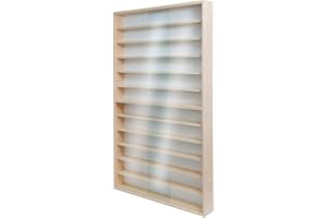 Alsino Vitrina colgante para relojes, modelos de coches, relojes, figuras, vitrina HO & N, estantería H0 60-90 cm, 12 compartimentos (V-70.12)