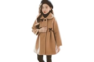 MAISON JARDIN Nemopter Manteau Fille Veste a Capuche Trench-Coat d'hiver Coupe Vent Trench Coat Doublure Épais Chaud