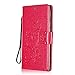 Produktbild Sony Xperia XZ Premium Brieftasche Hülle, Bear Village® Multifunktion Leder Schützthülle, Schmetterling Blumen Muster Hülle mit kartenfächern für Sony Xperia XZ Premium (#4 Rose Rot)